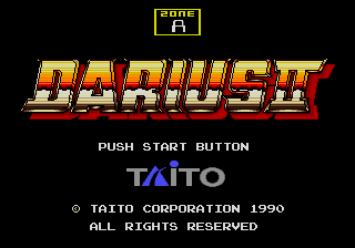 Darius II title screen for Sega Mega Drive